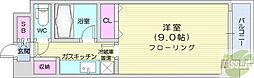 エレガンス円山 1Kの間取図画像