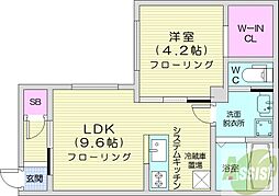 仮)南郷通14丁目北 MS 1LDKの間取図画像