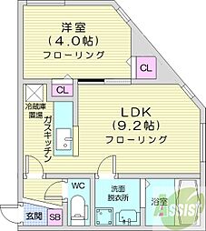 ラフィーネ静修学園前 1LDKの間取図画像
