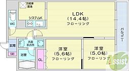 パークアクシス札幌植物園前 2LDKの間取図画像