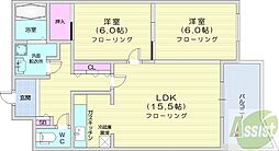 メゾンド・ブーケパーク 2LDKの間取図画像