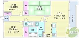 THERESIDENCEPARKODORIKOEN 3LDKの間取図画像