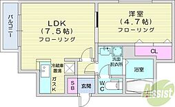 カルペディエムミヤガオカ 1DKの間取図画像