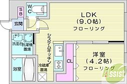 エルフトゥーロ 1LDKの間取図画像