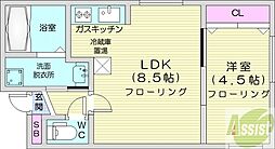 メトロ南平岸駅前 1LDKの間取図画像