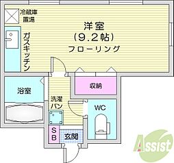 セントラル6 ワンルームの間取図画像