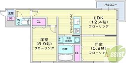 FOURSEASONS福住 2LDKの間取図画像