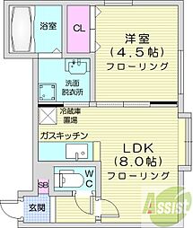 グランシャリオ 1LDKの間取図画像