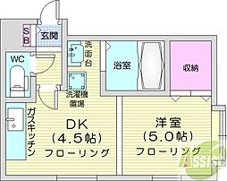 SERAMBLD北大通 1DKの間取図画像