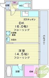 フジコーポ 1DKの間取図画像