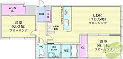 CERNE Yamahana 2LDKの間取図画像