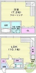 グランメールエース 1LDKの間取図画像