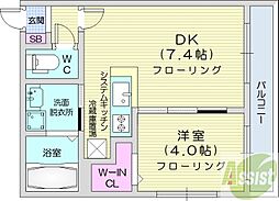 GriGG 1LDKの間取図画像