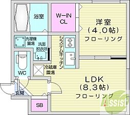アクアオーパス 1LDKの間取図画像
