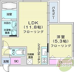 Aston.M 1LDKの間取図画像