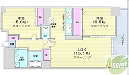 メイゾン琴似 2LDKの間取図画像