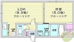 ラ・メゾン・麻生 1LDKの間取図画像