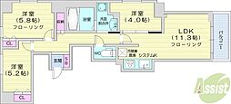 ラ・クラッセ札幌中島公園ザ・フロント 3LDKの間取図画像