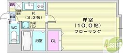 アルテピアッツァ 1Kの間取図画像