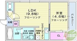 グランドサクセス北3条 1LDKの間取図画像