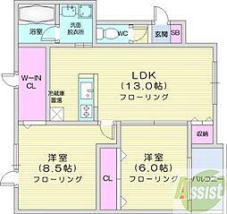エスタシオンディチャタウンA3 2LDKの間取図画像