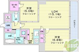 ザ・サッポロレジデンス 2LDKの間取図画像