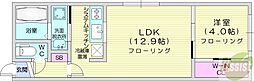 ラグーサN5W17A 1LDKの間取図画像
