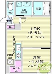 札幌市西区西町南9丁目マンション 1LDKの間取図画像