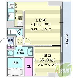 ioミナミ3ジョウ 1LDKの間取図画像