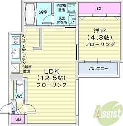 プレジオS11 1LDKの間取図画像