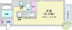 メゾンクレスト北大前2 1Kの間取図画像