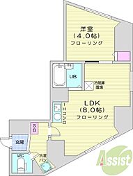 ライオンズシティ円山 1LDKの間取図画像