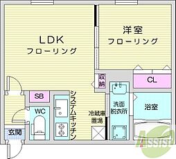 札幌市中央区南三条西12丁目マンション 1LDKの間取図画像