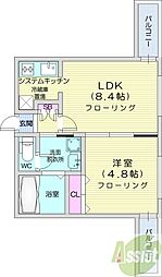 グレースコート円山北 1LDKの間取図画像