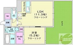 ベラージオN22 1LDKの間取図画像