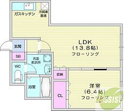 ピュア105 1LDKの間取図画像