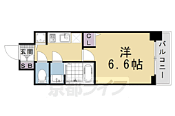 京阪本線 清水五条駅 徒歩4分の賃貸マンション 11階1Kの間取り