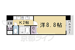 JR東海道・山陽本線 西大路駅 徒歩20分の賃貸マンション 5階1Kの間取り
