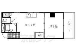JR山陰本線 二条駅 徒歩13分の賃貸マンション 4階1LDKの間取り