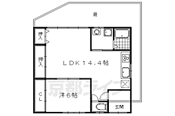 上高野北田町貸家 1LDKの間取り
