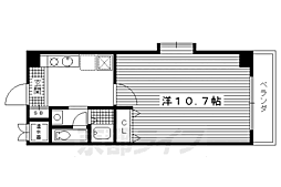 京都市営烏丸線 烏丸御池駅 徒歩3分の賃貸マンション 5階1Kの間取り