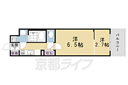 JR東海道・山陽本線 西大路駅 徒歩14分の賃貸マンション 8階2Kの間取り