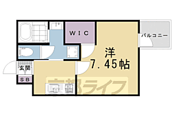 京都市営烏丸線 今出川駅 徒歩22分の賃貸マンション 4階1Kの間取り