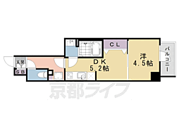 JR東海道・山陽本線 京都駅 徒歩5分の賃貸マンション 9階1DKの間取り
