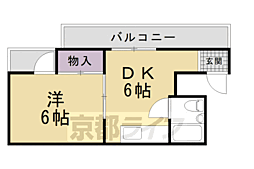 もとしろマンション 4階1DKの間取り
