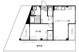 京都市営烏丸線 北山駅 徒歩10分の賃貸マンション 1階1LDKの間取り