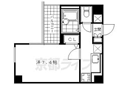 京都市営烏丸線 烏丸御池駅 徒歩1分の賃貸マンション 10階1Kの間取り
