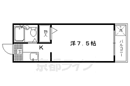 京阪本線 神宮丸太町駅 徒歩7分の賃貸マンション 2階1Kの間取り