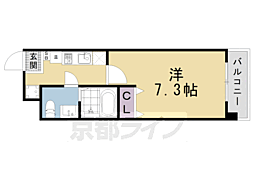 JR東海道・山陽本線 西大路駅 徒歩12分の賃貸マンション 3階1Kの間取り