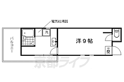 京福電気鉄道北野線 北野白梅町駅 徒歩15分の賃貸マンション 5階1Kの間取り